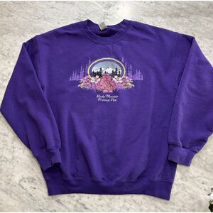 Vintage 90s Rocky Mountain National Park Sweatshirt, Purple — Size Medium